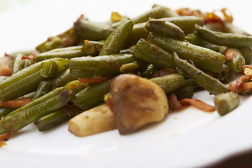 stewed green beans closeup