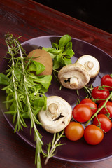 healthy eating fresh vegetables and fruits mushrooms