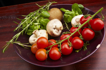 healthy eating fresh vegetables and fruits mushrooms