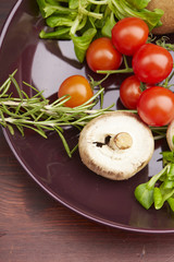 healthy eating fresh vegetables and fruits mushrooms