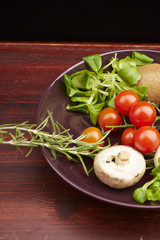 healthy eating fresh vegetables and fruits mushrooms