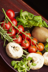 healthy eating fresh vegetables and fruits mushrooms