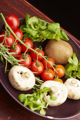 healthy eating fresh vegetables and fruits mushrooms