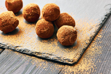 Homemade chocolate truffles