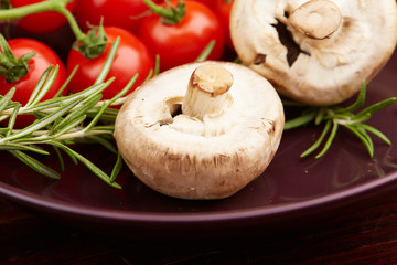 healthy eating fresh vegetables and fruits mushrooms