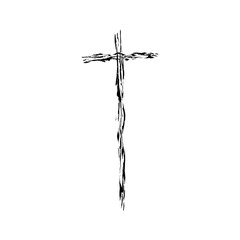 Christian cross grunge vector religion symbol