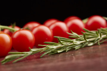 cherry tomatoes and fresh herbs