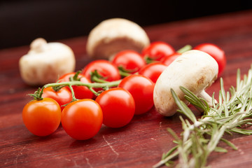 cherry tomatoes and mushrooms