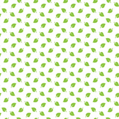 Green spring leaves seamless pattern