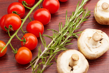 cherry tomatoes and mushrooms