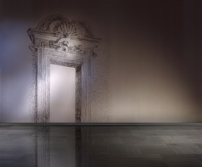 Ambiente con parete affrescata