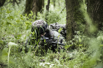 Special forces in woods