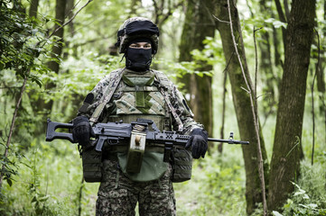 Fototapeta premium Special forces in woods