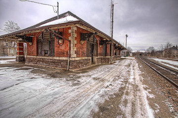 Fototapeta na wymiar The old Galt train station, Ontario, Canada