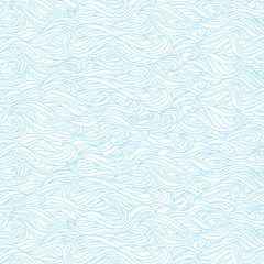 Obraz premium Wavy Seamless Texture. Abstract Light Blue and White Pattern