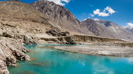 Shyok ,Khalsar to Sumur Beautyful blue river in Ladakh with blue river