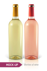 bottles of white and rose wine