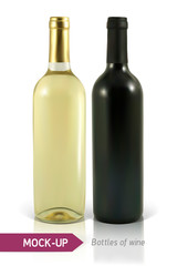 bottles of white and red wine