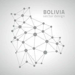 Bolivia contour vector grey map
