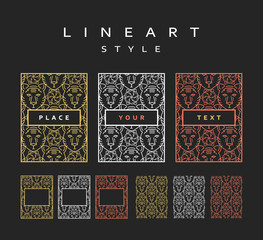 Set of design elements.  Labels and frames for packaging for luxury products. The frame for the design.