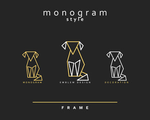 Dog icon, logo.  vector illustration