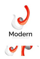 Obraz premium Vector abstract ribbon logo with business card identity design