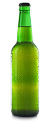 Bottle of fresh beer isolated on white