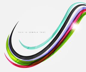 Geometric abstract background, swirl colorful lines