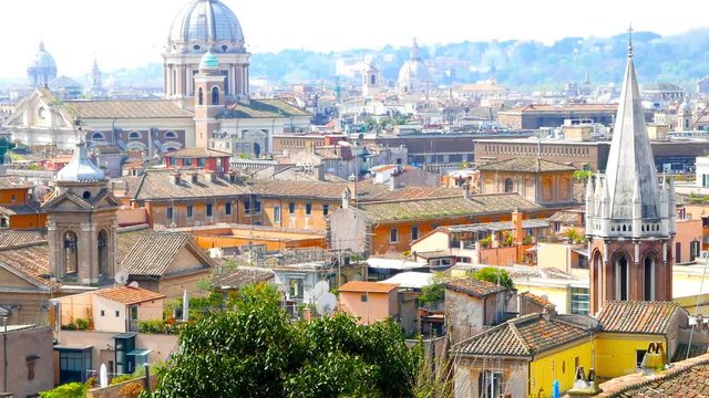 Panoramic view on Rome as seen from above

