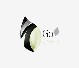 Geometric abstract leaf business logo