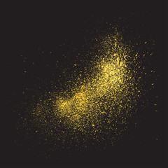 Gold glitter texture on a black background. Vector design elemen - 110597181