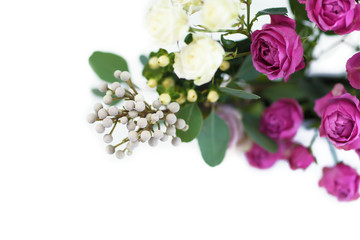 Bouquet of fresh roses closeup