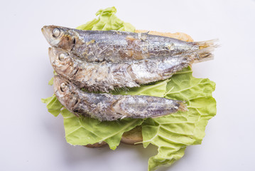 fried sardines on the plate