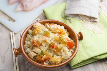 Quinoa salad with vegetables.Superfoods concept