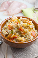 Quinoa salad with vegetables.Superfoods concept