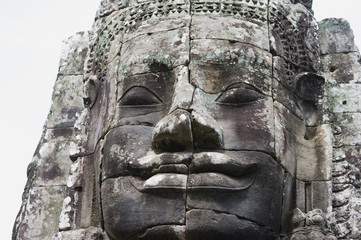 Ancient stone face in Bayon Temple