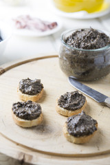 toasted bread with olive pate