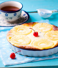 Pineapple cottage cheese baked pudding