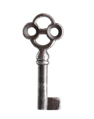 Vintage key isolated on white