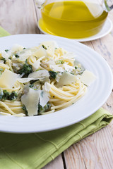 Spaghettis with spinach and parmesan