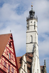 Fototapeta premium Old clock tower in Rothenburg