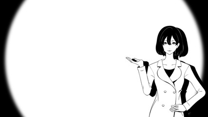 紹介する女性 / ライト