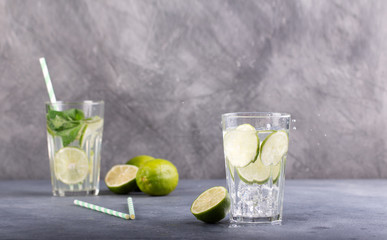 Lemonade with fresh lime and mint
