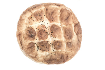 pitta bread isolated on white