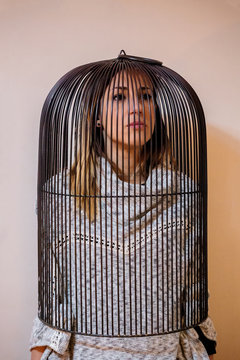 Woman in a cage
