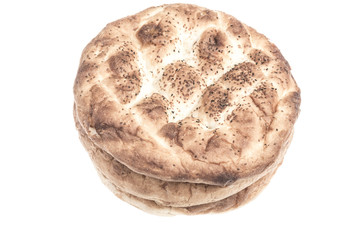 pitta bread on white