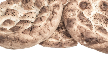 pitta bread isolated on white