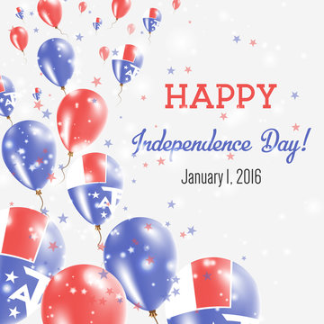 French Southern Territories Independence Day Greeting Card. Flying Balloons in French Southern Territories National Colors. Happy Independence Day French Southern Territories Vector Illustration.