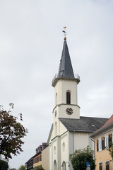 Fototapeta na wymiar A view of the French Reformed Church in Friedrichsdorf