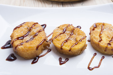 plate with torrijas, typical spanish